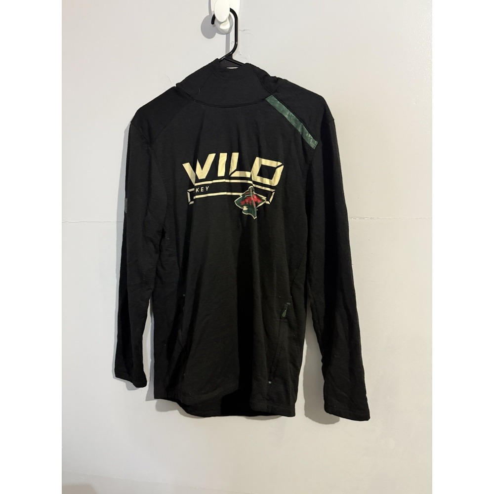 NEW‎ Minnesota Wild Men's Hoodie AUTHENTIC PRO RINK Pullover - Black - Medium